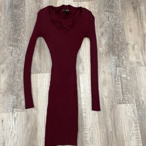 Cross chest body con dress
